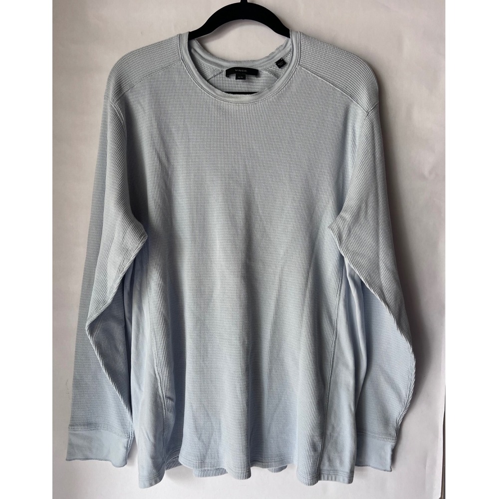 Vince Mens Light Blue Pima Cotton Waffle Knit Thermal Shirt XL RN106730